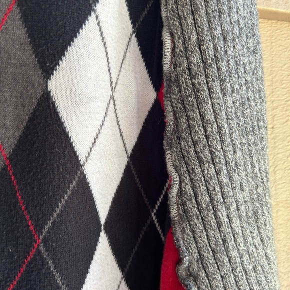 Do-Over Designs skirt. Argyle with patches in multiple fabrics Sz M - Picture 3 of 7